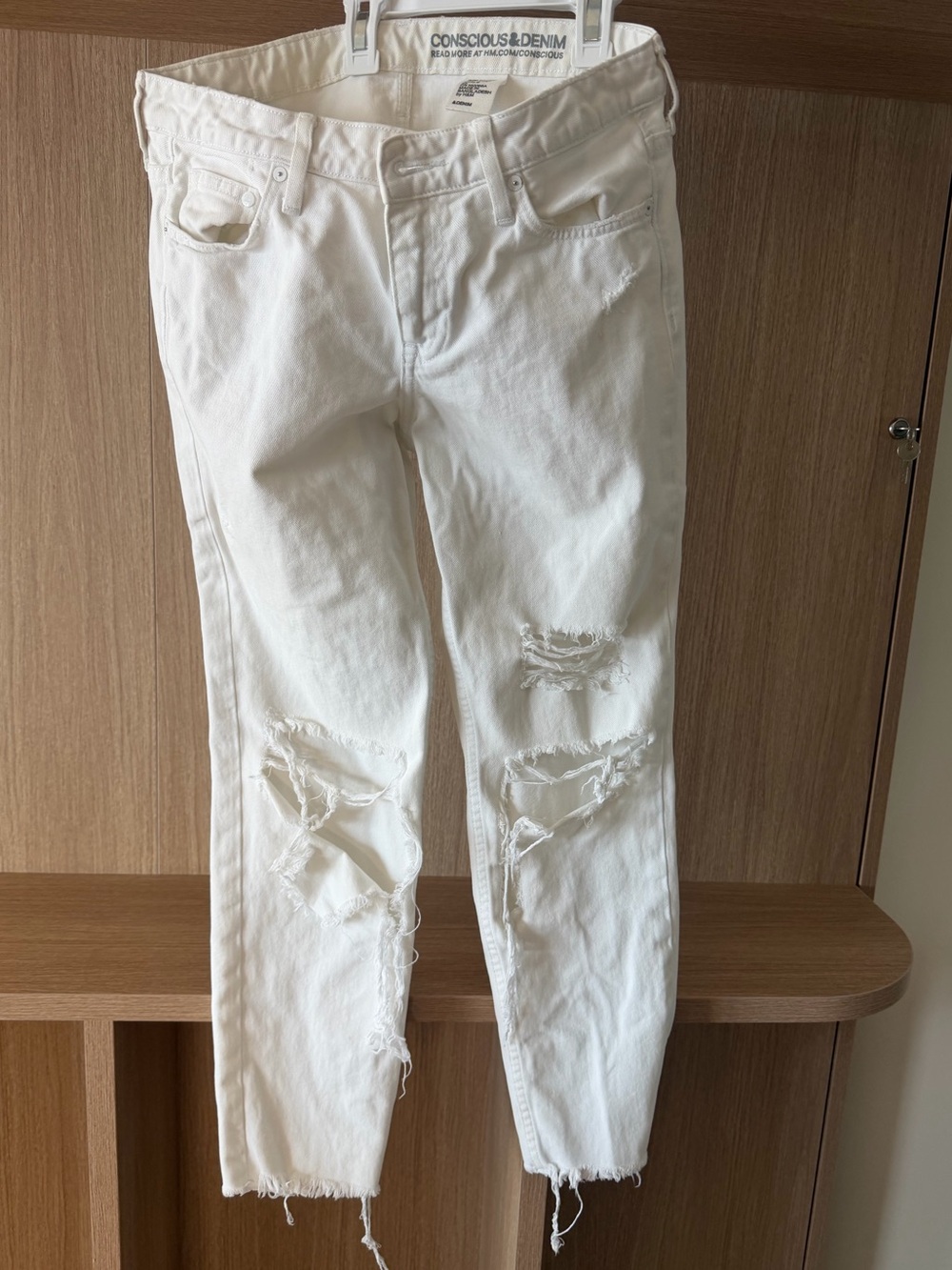 Conscious Denim White Distressed Women's Jeans